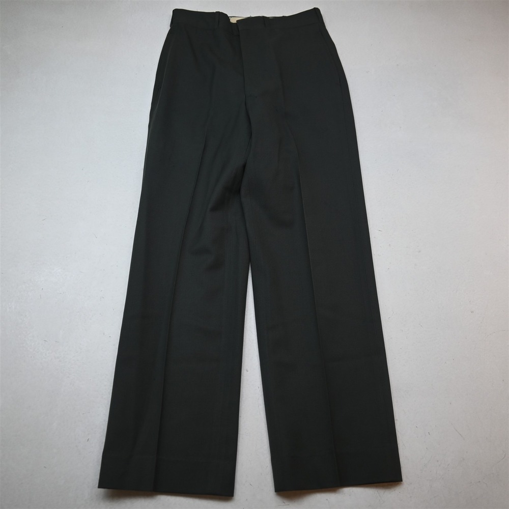 Vtg US Army 28x30 Green 100% Wool Heavyweight Flannel Classic Dress Mens Pants